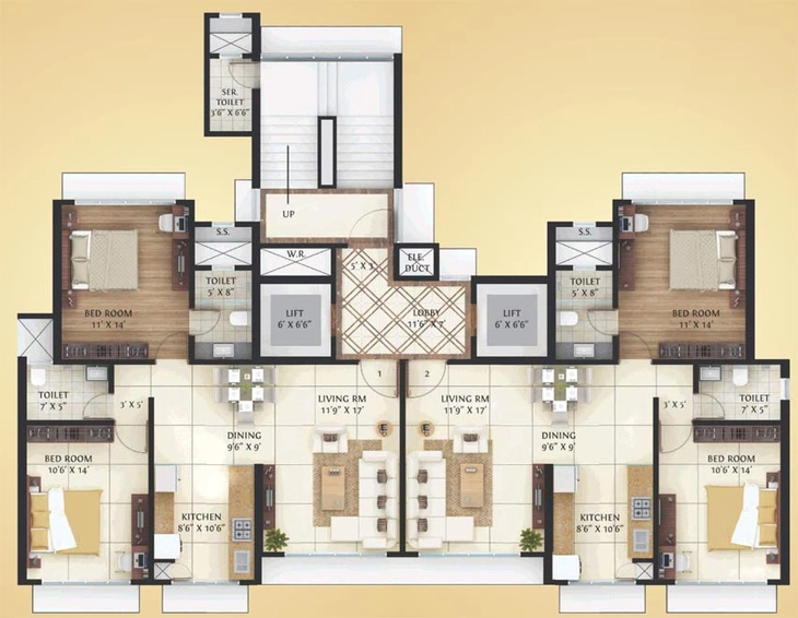 Floor Plan of AR Elanza in Prabhadevi, Mumbai - Image 80175