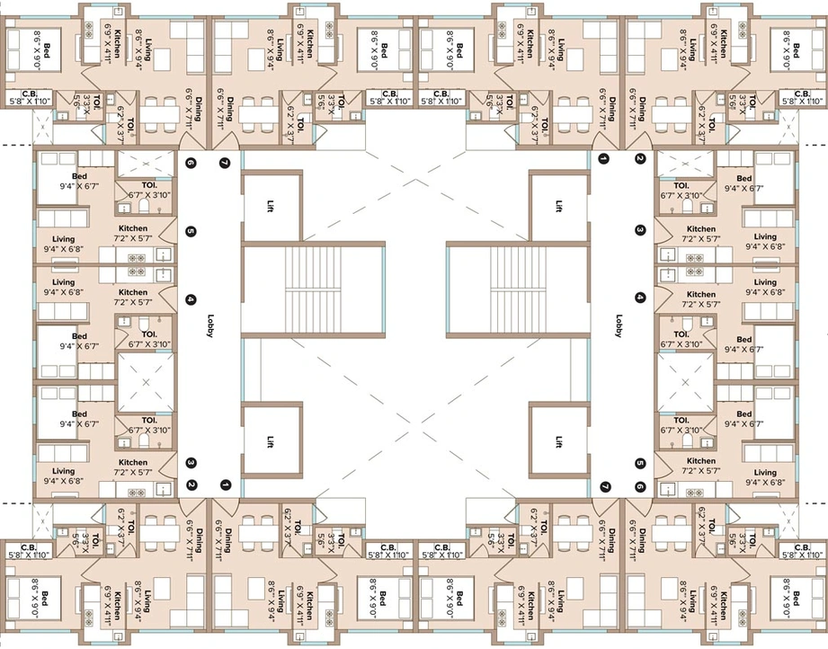 Floor Plan of Marathon Neoskies in Bhandup West, Mumbai - Image 80154