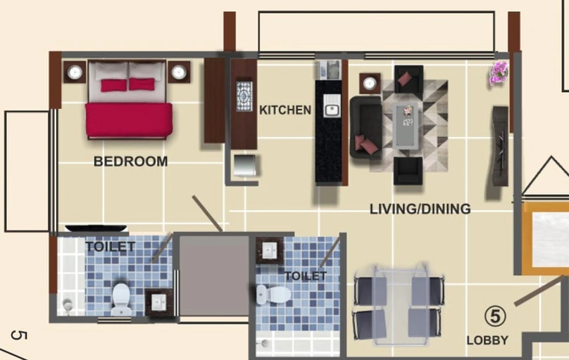 1 BHK Flat in Savannah Avalon in Andheri East, Mumbai - Image 621444