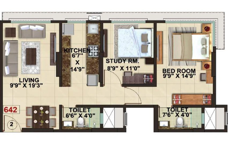 2 BHK Flat in 3 Aces The Signature Tower in Vikhroli East, Mumbai - Image 626411