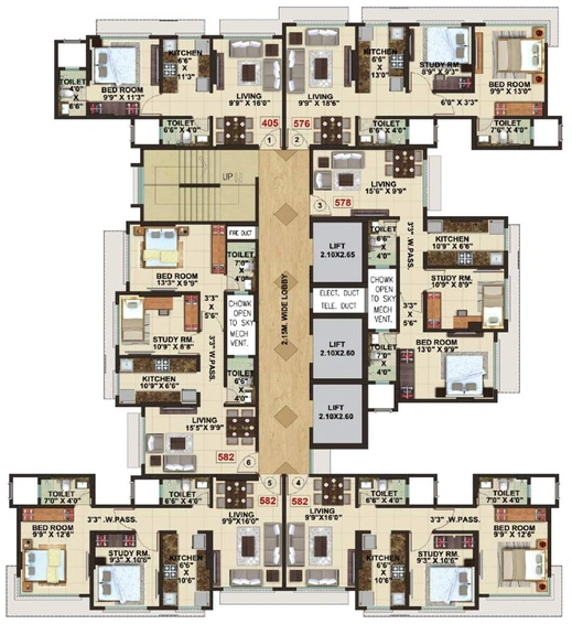 Floor Plan of 3 Aces The Signature Tower in Vikhroli East, Mumbai - Image 81064