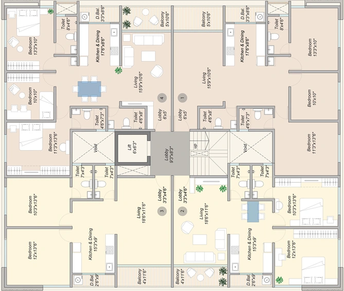 Floor Plan of Sarthak Aaradhana in Kothrud, Pune - Image 79565