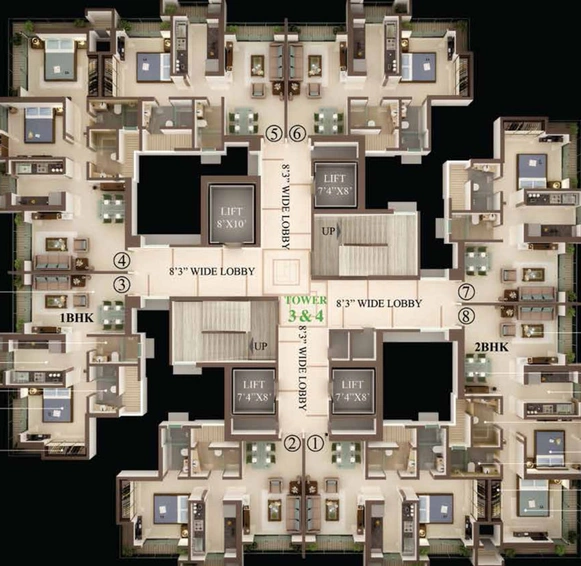 Floor Plan of Unique Vistas in Thane West, Thane - Image 123243