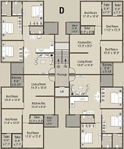 Floor Plan of Courtyard The Residence in Sevasi, Vadodara - Image 79981