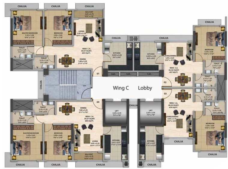 Floor Plan of Srishti Harmony 3 in Powai, Mumbai - Image 85585