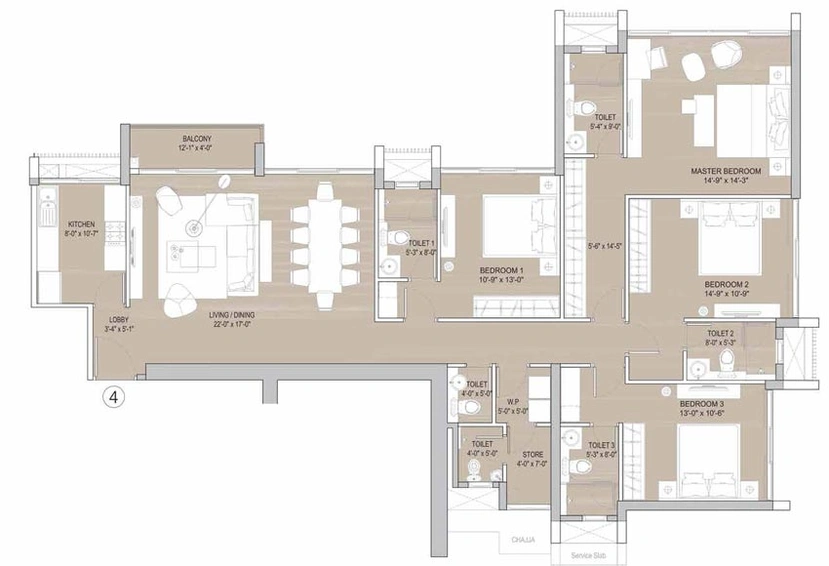 4 BHK Flat in Oberoi Prisma in Jogeshwari East, Mumbai - Image 626430