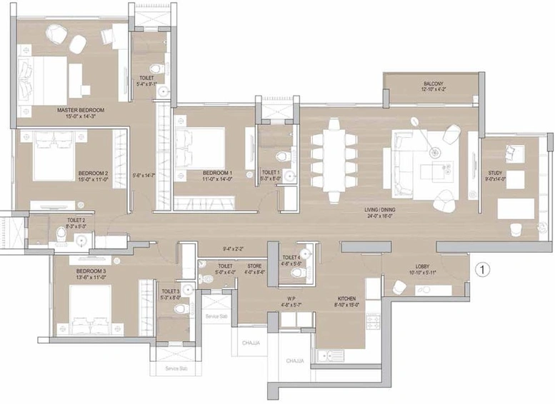 4 BHK Flat in Oberoi Prisma in Jogeshwari East, Mumbai - Image 626432
