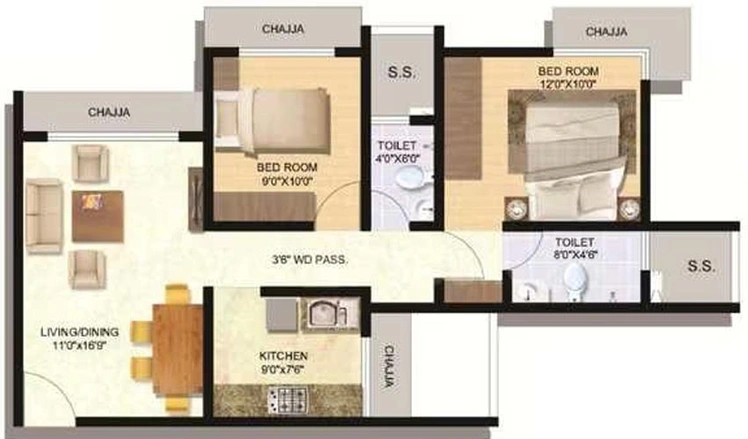 2 BHK Flat in Tridhaatu Prarambh in Chembur East, Mumbai - Image 623021