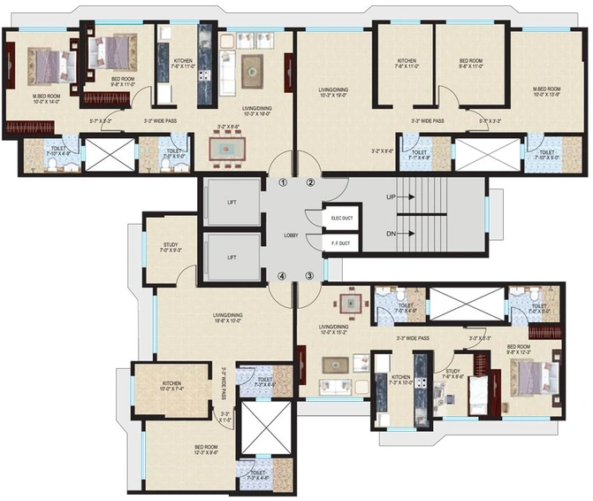 Floor Plan of Sheth Midori in Dahisar East, Mumbai - Image 80092