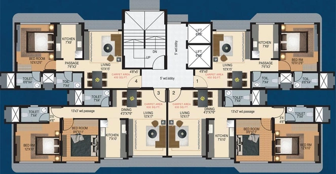 Floor Plan of Shreeji Madonna Apartment in Borivali West, Mumbai - Image 80079