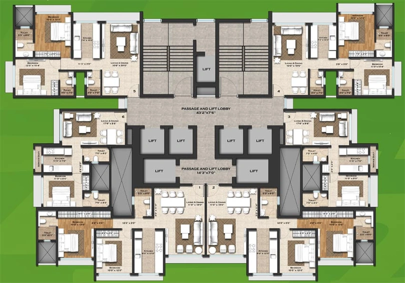 Floor Plan of Metro Saraswati Paradise in Mulund West, Mumbai - Image 79887