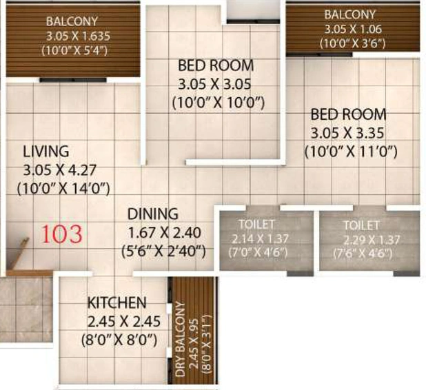 2 BHK Flat in Bora Nova Stella in Kondhwa, Pune - Image 622763