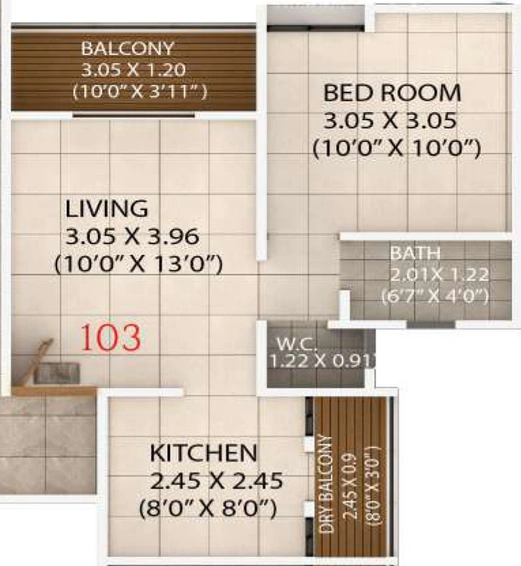 1 BHK Flat in Bora Nova Stella in Kondhwa, Pune - Image 622762