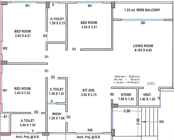 3 BHK Flat in Satvat The Legacy in Jahangirabad, Surat - Image 622885