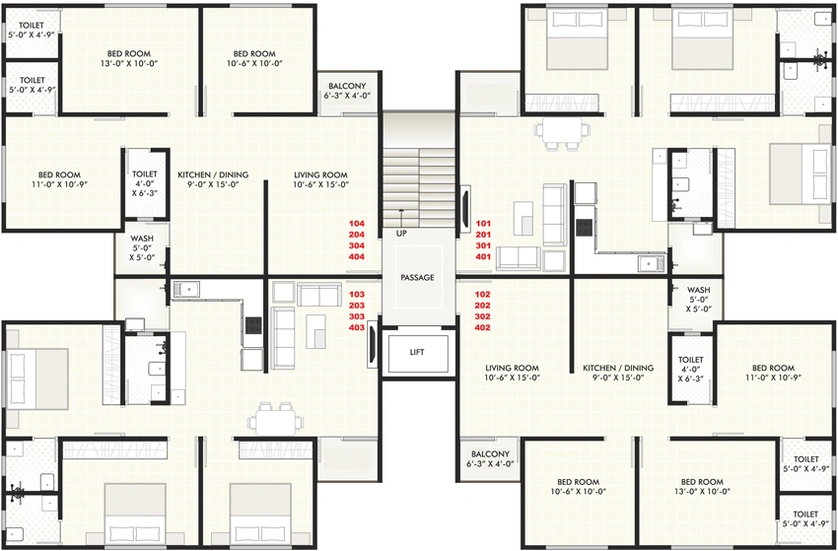 Floor Plan of Akshar Enclave in Bhayli Road, Vadodara - Image 80478