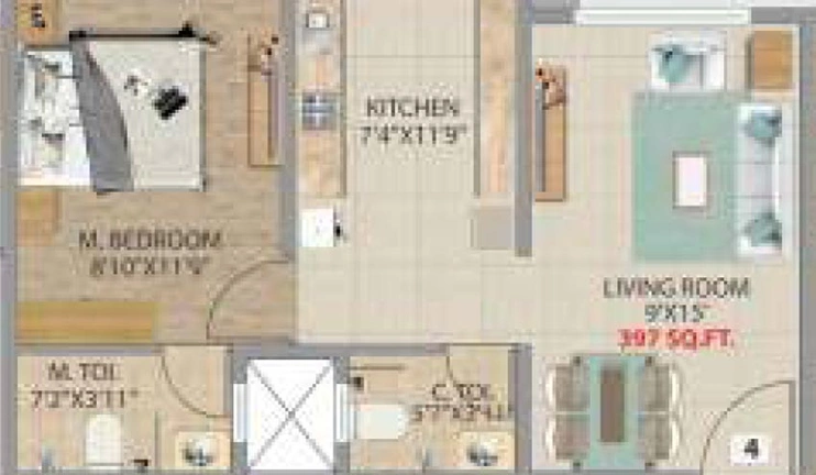 1 BHK Flat in Bindra One in Andheri East, Mumbai - Image 627114