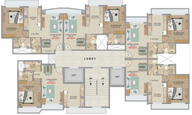 Floor Plan of Bindra One in Andheri East, Mumbai - Image 81431