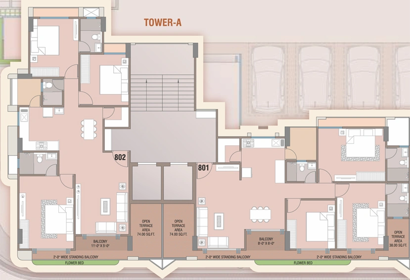 Floor Plan of Courtyard Regalia in Bhayli Road, Vadodara - Image 109083