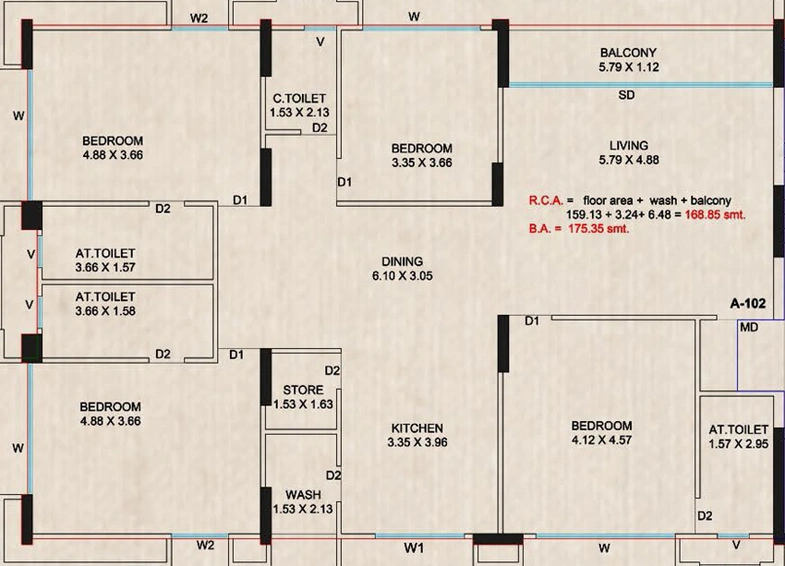 4 BHK Flat in Nova Shantinath in Vesu, Surat - Image 626830
