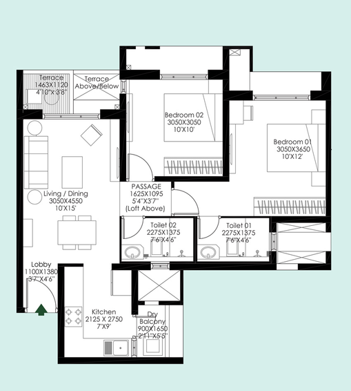 2 BHK Flat in Godrej Meadows 1 in Mahalunge, Pune - Image 426822