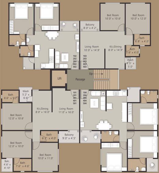 Floor Plan of Eath Artica in Bhayli Road, Vadodara - Image 81191