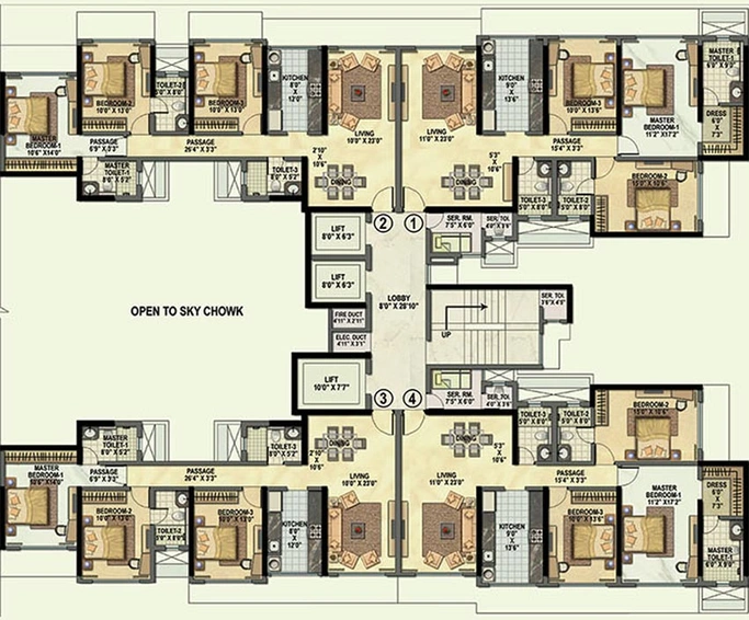 Floor Plan of Raheja Reflections Eternity in Kandivali East, Mumbai - Image 80534