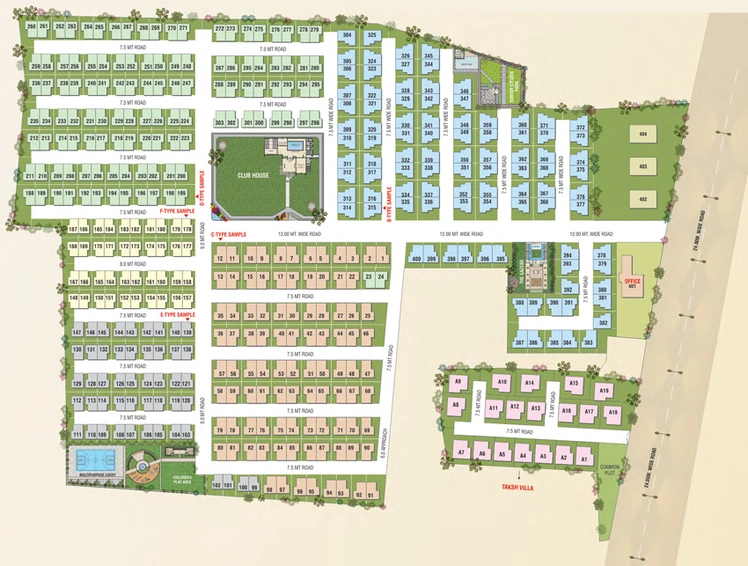Master Plan of Taksh Aura Phase 2 in Waghodia Road, Vadodara - Image 103585