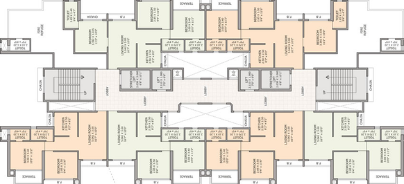 Floor Plan of J P Airoli Tower in Airoli, Navi Mumbai - Image 100565