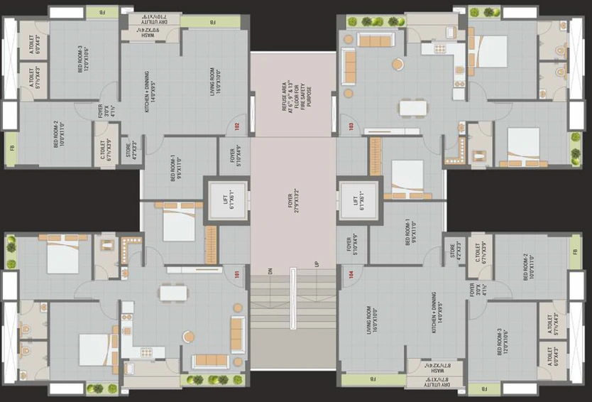 Floor Plan of Vaibhav Prince Avenue in Dabholi, Surat - Image 80731