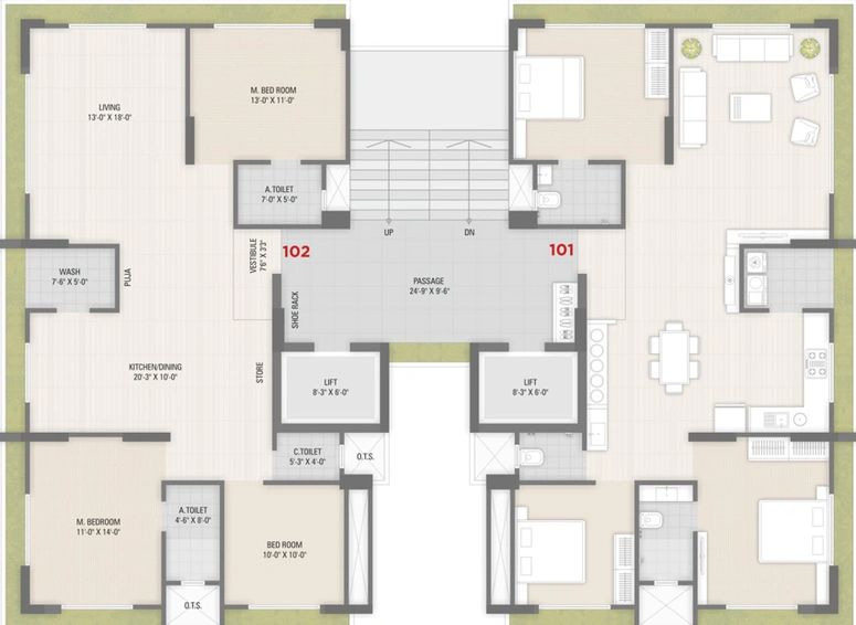 Floor Plan of Virani Nilkanth Heights in Pal, Surat - Image 81343