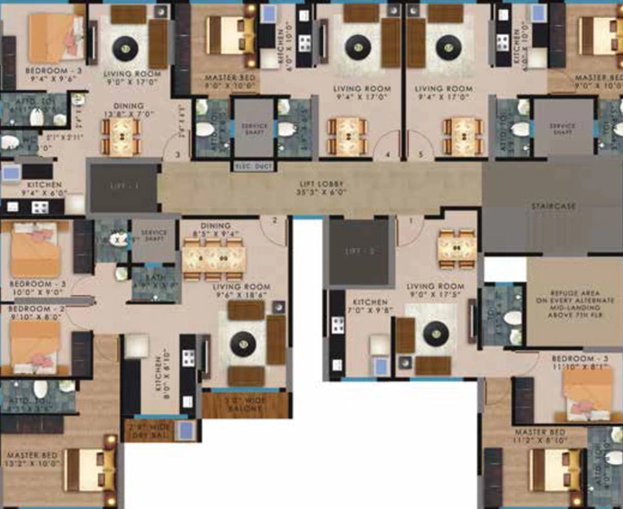 Floor Plan of Vaibhav Laxmi Peak 25 in Vikhroli East, Mumbai - Image 26746