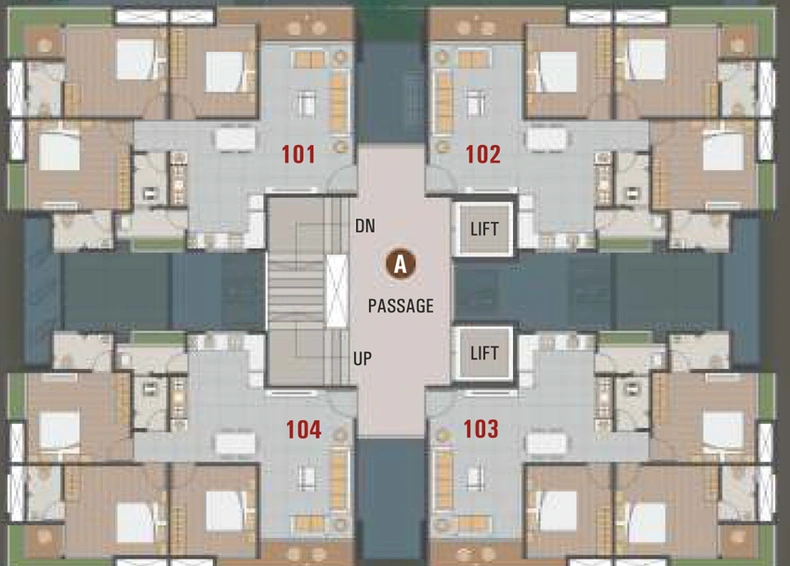 Floor Plan of Satyam Skybell in Singanpor, Surat - Image 81302