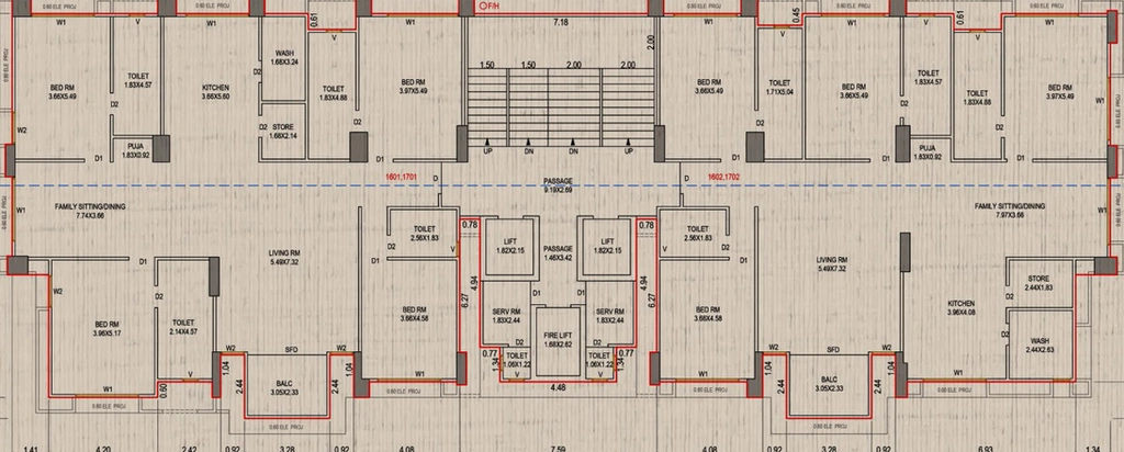 Floor Plan of KKB The Palladium Towers in Piplod, Surat - Image 80760