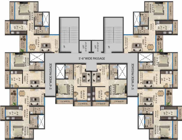 Floor Plan of Khushi Axis World in Bhiwandi, Thane - Image 105