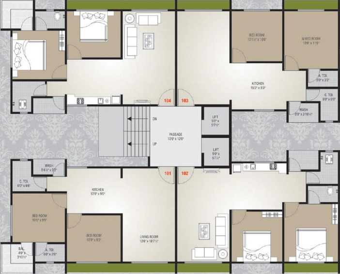 Floor Plan of Madhav Sankalp City in Amroli, Surat - Image 80770
