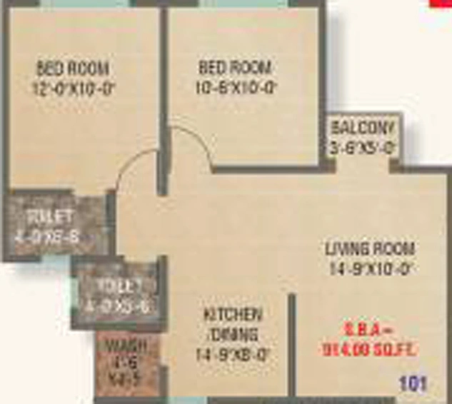 2 BHK Flat in Rosedale Avenue in Jambuva, Vadodara - Image 626711