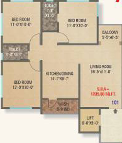 3 BHK Flat in Rosedale Avenue in Jambuva, Vadodara - Image 626712
