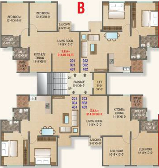 Floor Plan of Rosedale Avenue in Jambuva, Vadodara - Image 81228
