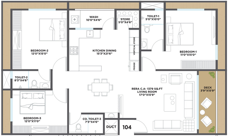 3 BHK Flat in Pramukh Revanta in Vesu, Surat - Image 625654