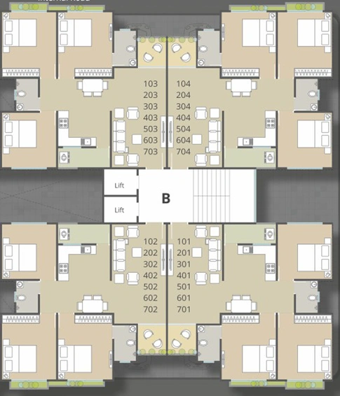 Floor Plan of VR Imperia in Waghodia Road, Vadodara - Image 103607