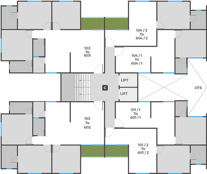 Floor Plan of VR Landmark in Waghodia Road, Vadodara - Image 103615