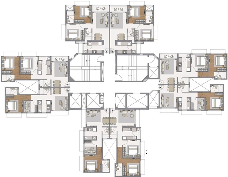 Floor Plan of S Class Homes - Piramal Revanta in Mulund West, Mumbai - Image 81137