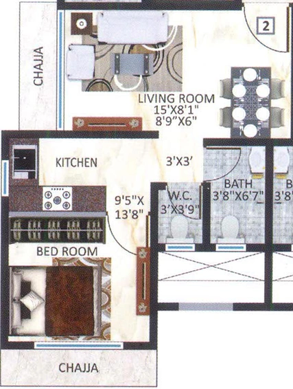 1 BHK Flat in Chamunda Sudha Avenue in Kandivali West, Mumbai - Image 626127