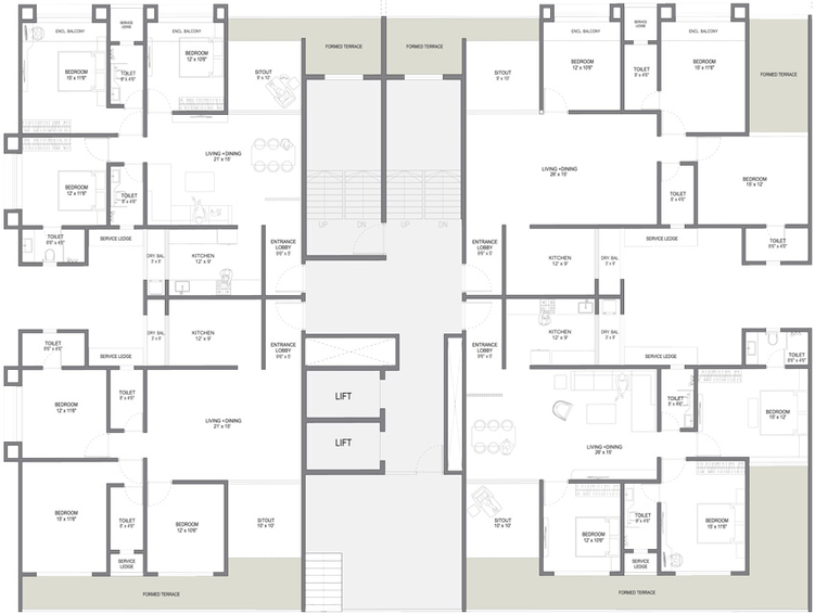 Floor Plan of Pride The Address in Baner, Pune - Image 20502