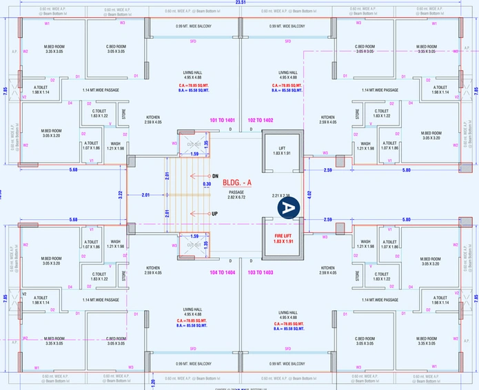 Floor Plan of SB Devam Heights in Mota Varachha, Surat - Image 80847