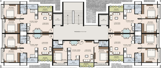 Floor Plan of Griva Shivalik Residency in Bhimrad, Surat - Image 80855