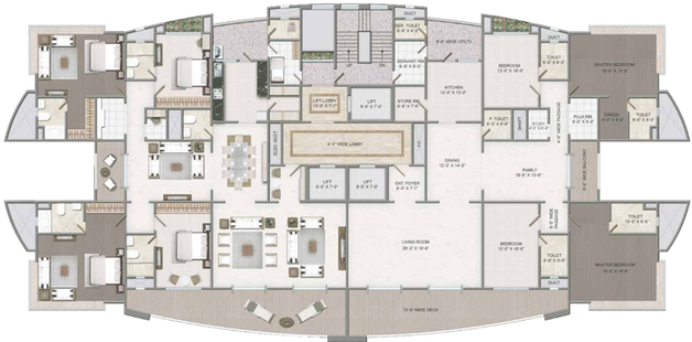 Floor Plan of Northway The Address in Alkapuri, Vadodara - Image 81399