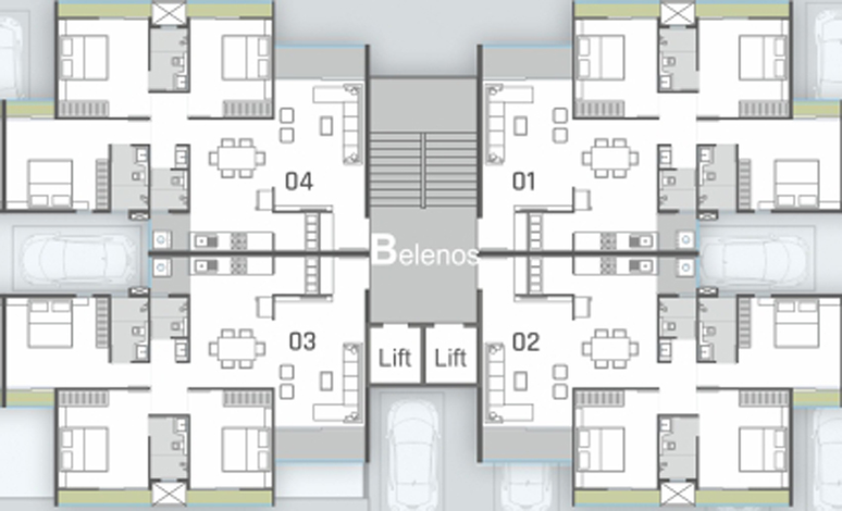 Floor Plan of Raamah Skyz in Sama Savli Road, Vadodara - Image 101951