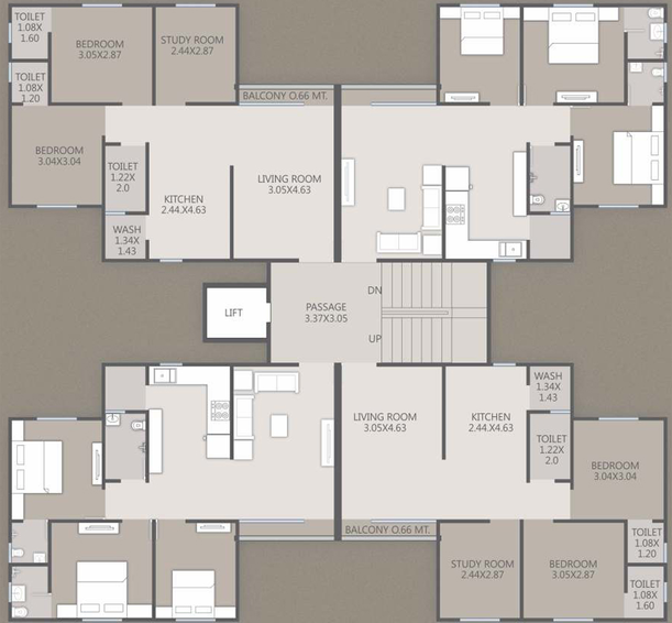 Floor Plan of Ratnam Phonix Resicom in Waghodia Road, Vadodara - Image 103632