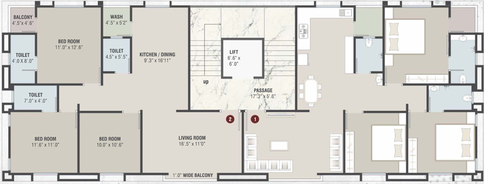 Floor Plan of Shivam Heights in Manjalpur, Vadodara - Image 81417